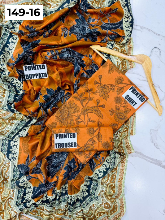 VOL 149 | DS 16 | DIGITAL PRINTED LAWN 3PC VOIL LAWN DUPATTA