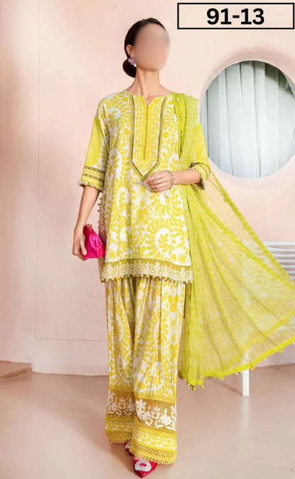 VOL 91 | DS 13 | DIGITAL PRINTED LAWN 3PC LAWN DUPATTA