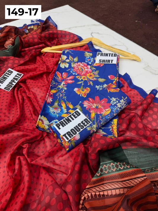 VOL 149 | DS 17 | DIGITAL PRINTED LAWN 3PC VOIL LAWN DUPATTA