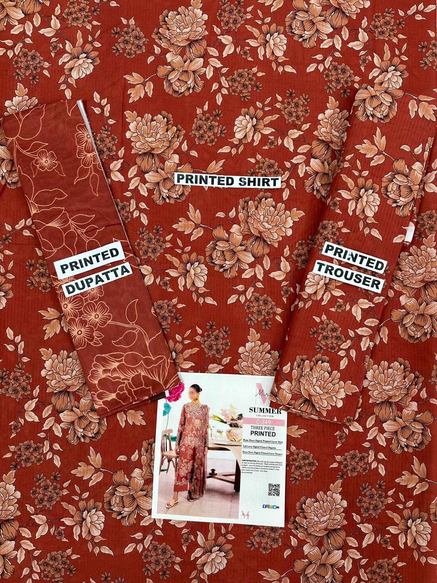 MIRHA | DS C349 | BANA DORA DIGITAL PRINTED LAWN 3PC