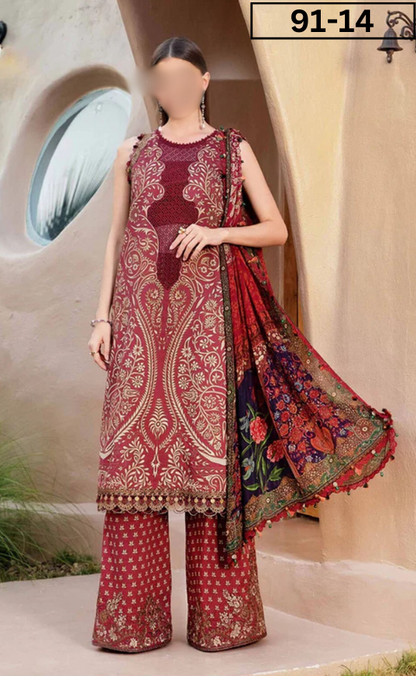 VOL 91 | DS 14 | DIGITAL PRINTED LAWN 3PC LAWN DUPATTA