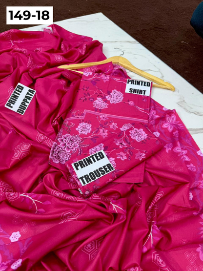 VOL 149 | DS 18 | DIGITAL PRINTED LAWN 3PC VOIL LAWN DUPATTA