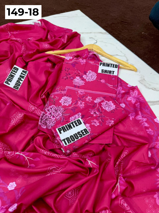 VOL 149 | DS 18 | DIGITAL PRINTED LAWN 3PC VOIL LAWN DUPATTA