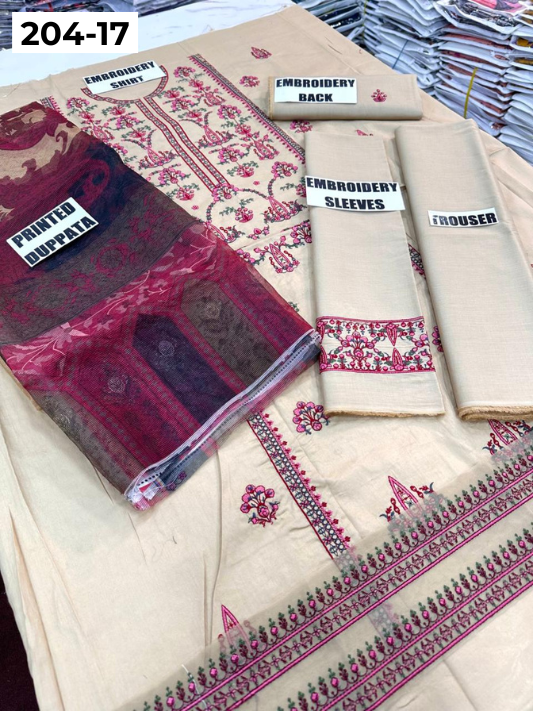 Vol 204 | DS 17 | LAWN EMBROIDERED THREE PIECE COLLECTION
