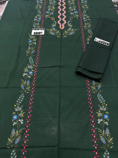 VOL 257 | DS 23 | PRINTED HIT CODES LAWN 2PC | DIGITAL PRINTED LAWN SHIRT, PLAIN COTTON TROUSER