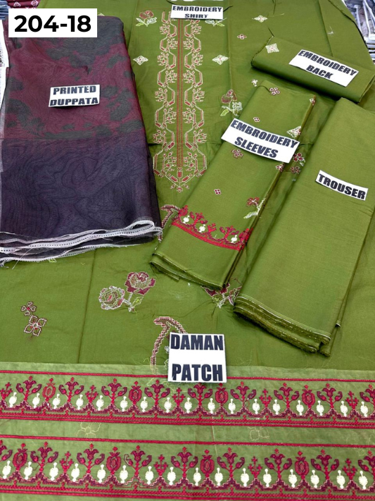 Vol 204 | DS 18 | LAWN EMBROIDERED THREE PIECE COLLECTION