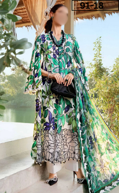 VOL 91 | DS 18 | DIGITAL PRINTED LAWN 3PC LAWN DUPATTA