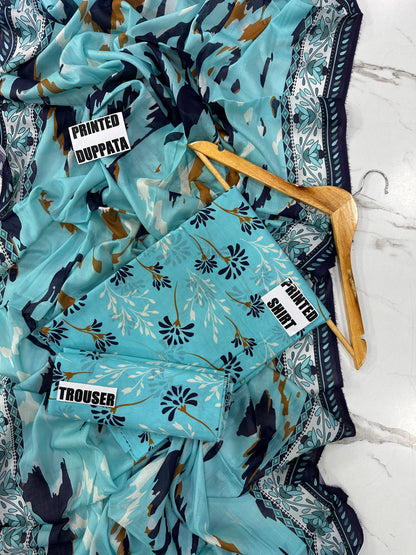 VOL 247 | DS 30 | DIGITAL PRINTED LAWN THREE PIECES VOIL LAWN DUPATTA