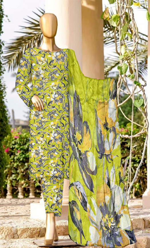 VOL 142 | DS 03 | DIGITAL PRINTED LAWN 3PC VOIL LAWN DUPATTA