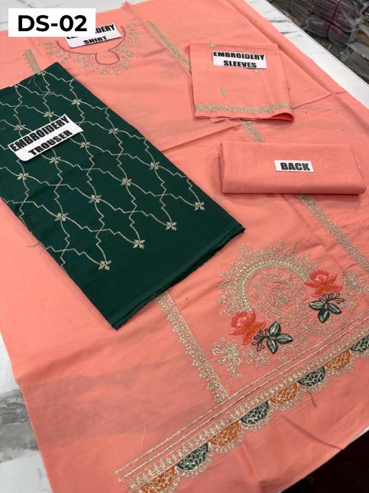 | DS 02-PEACH | KIDS EMBROIDERED LAWN 2PC