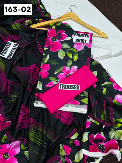 VOL 163 | DS 02 | DIGITAL PRINTED LINEN 3PC LINEN DUPATTA