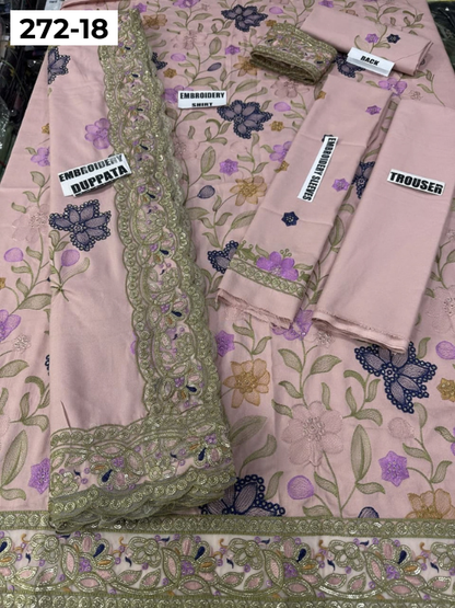 VOL 272 | DS 18 | DHANAK LUXURY EMBROIDERY 3PC