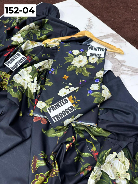 VOL 152 | DS 04 | DIGITAL PRINTED LINEN 3PC LINEN DUPATTA