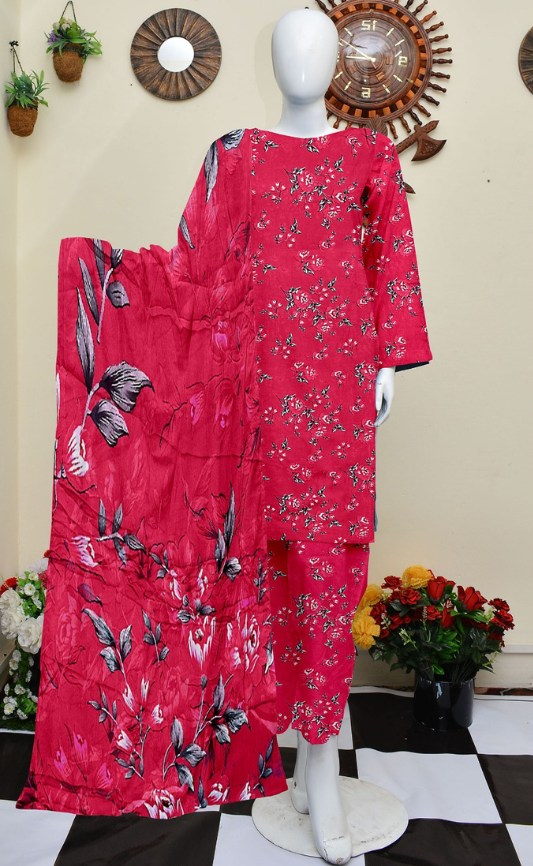VOL 144 | DS 03 | DIGITAL PRINTED LAWN 3PC VOIL LAWN DUPATTA