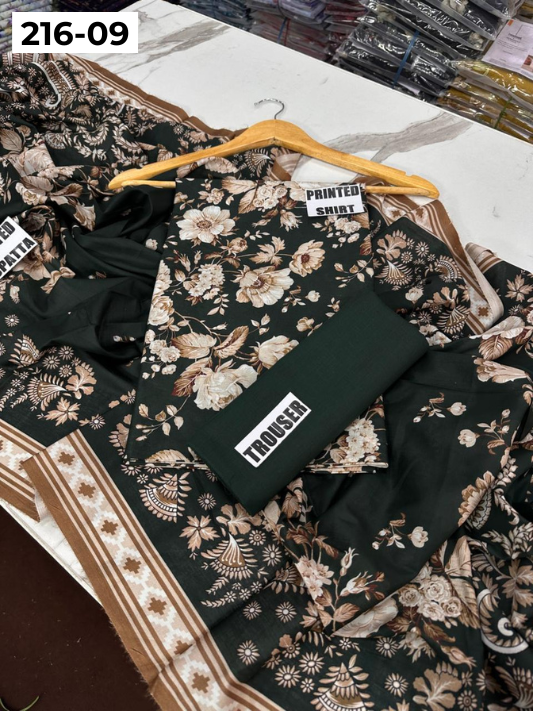 VOL 216 | DS 09 | Mirha LAWN 3PC | DIGITAL PRINTED LAWN SHIRT PLAIN TROUSER LAWN DUPATTA