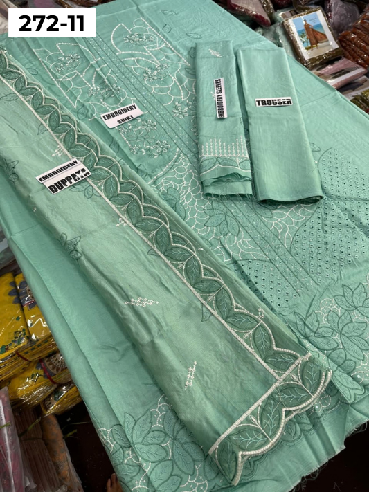 VOL 272 | DS 11 | VISCOS SLUB EMBROIDERY 3PC