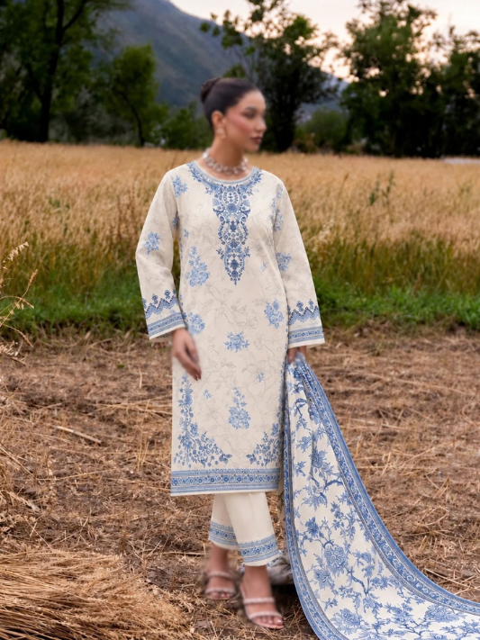 VOL 280 | 03 | WARDA BY SHANAYA | DIGITAL PRINTED 3PC CORDUROY KHADDAR SUIT | PRINTED SHIRT, TROUSER & DUPATTA