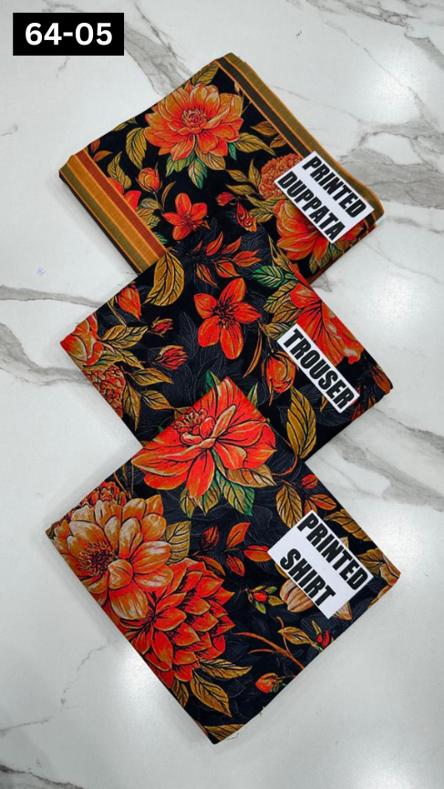 VOL 64 | DS 05 | DIGITAL PRINTED KHADDAR 3PC KHADDAR DUPATTA