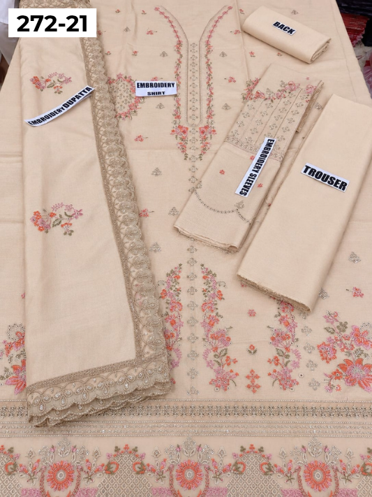 VOL 272 | DS 21 | DHANAK CHAMKI LUXURY EMBROIDERY 3PC