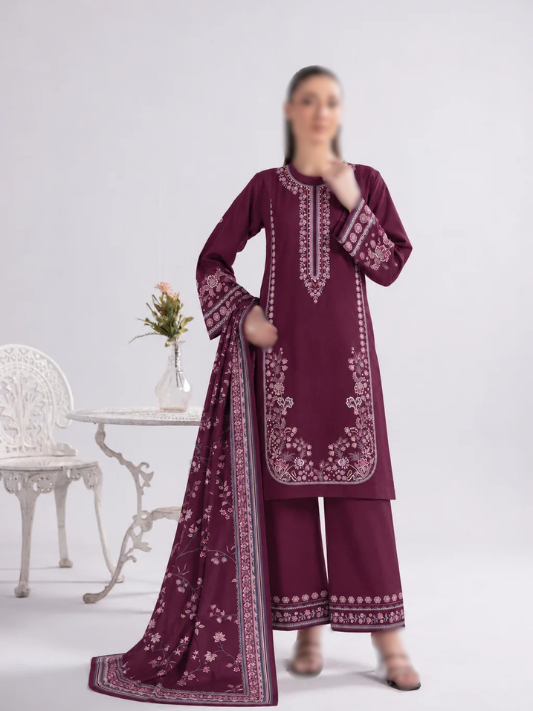 VOL 288 | DS 03 | ANAYA BY SHANAYA | DIGITAL PRINTED 3PC STONE LINEN SHIRT, PRINTED TROUSER, PRINTED STONE LINEN DUPATTA