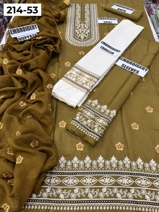 VOL 214 | DS 53 | LAWN LUXURY EMBROIDERED 3PC