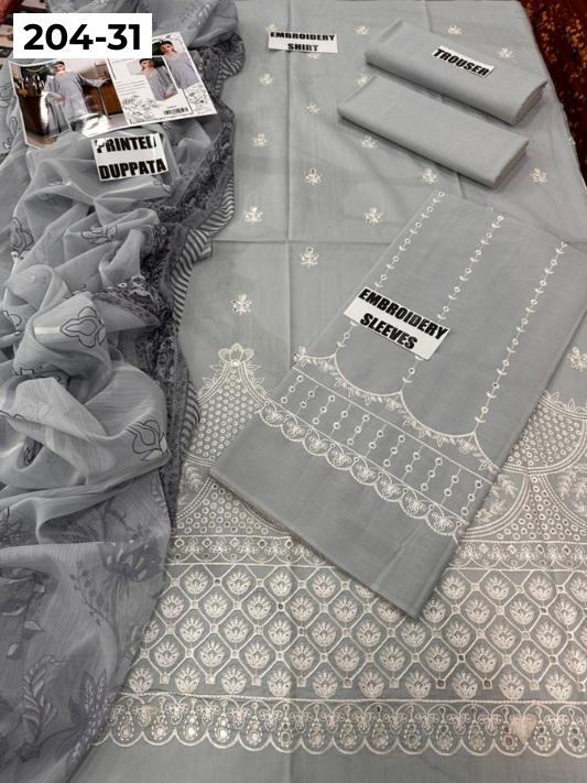 Vol 204 | DS 31 | LAWN EMBROIDERED THREE PIECE COLLECTION