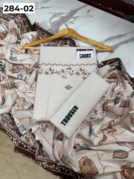 VOL 284 | 02 | SARAH BY SHANAYA | DIGITAL PRINTED 3PC CORDUROY KHADDAR SUIT | PRINTED SHIRT, TROUSER & DUPATTA