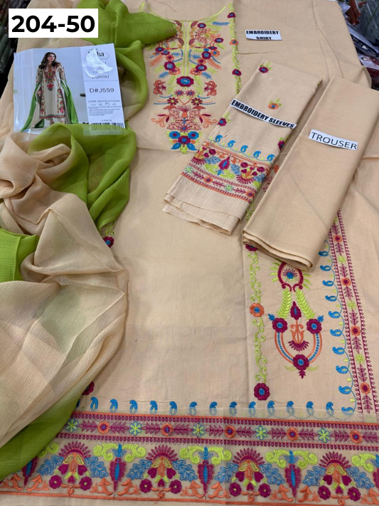 Vol 204 | DS 50 | LAWN EMBROIDERED THREE PIECE COLLECTION