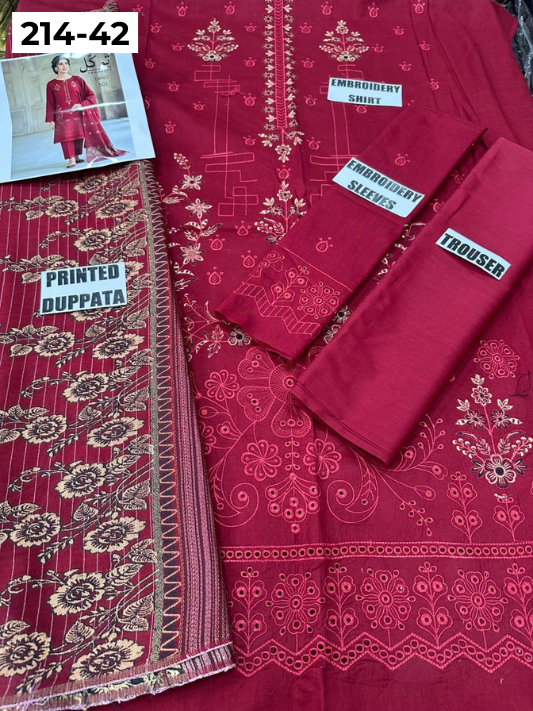 VOL 214 | DS 42 | LAWN LUXURY EMBROIDERED 3PC