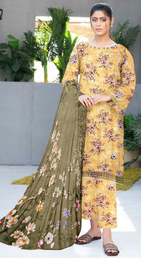 VOL 141 | DS 03 | DIGITAL PRINTED BANADORA LAWN 3PC VOIL LAWN DUPATTA