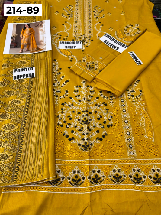 VOL 214 | DS 89 | LAWN LUXURY EMBROIDERED 3PC