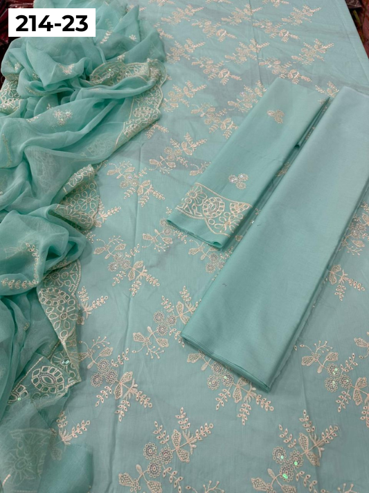 VOL 214 | DS 23  | LAWN LUXURY EMBROIDERED 3PC