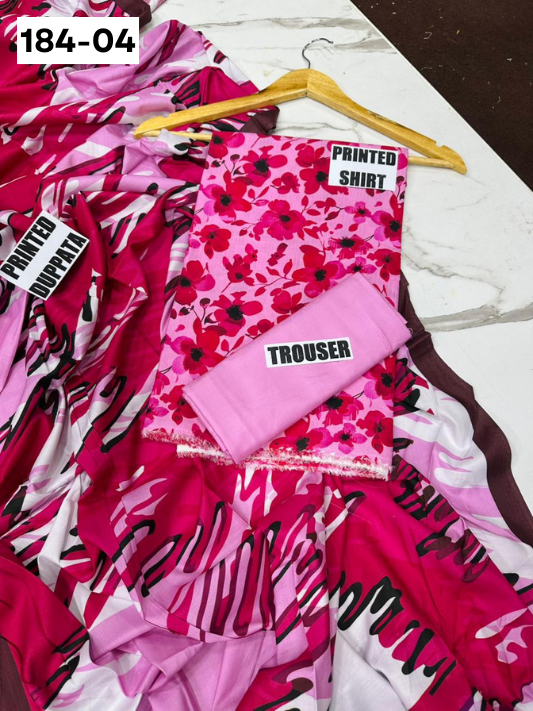 VOL 184 | DS 04 | DIGITAL PRINTED BANADORA LINEN 3PC LINEN DUPATTA