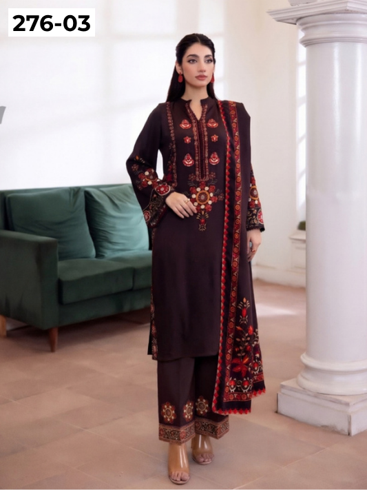 VOL 276 | DS 03 | MAIRA BY SHANAYA | DIGITAL PRINTED 3PC STONE COTTON SHIRT, PRINTED TROUSER, PRINTED STONE COTTON DUPATTA