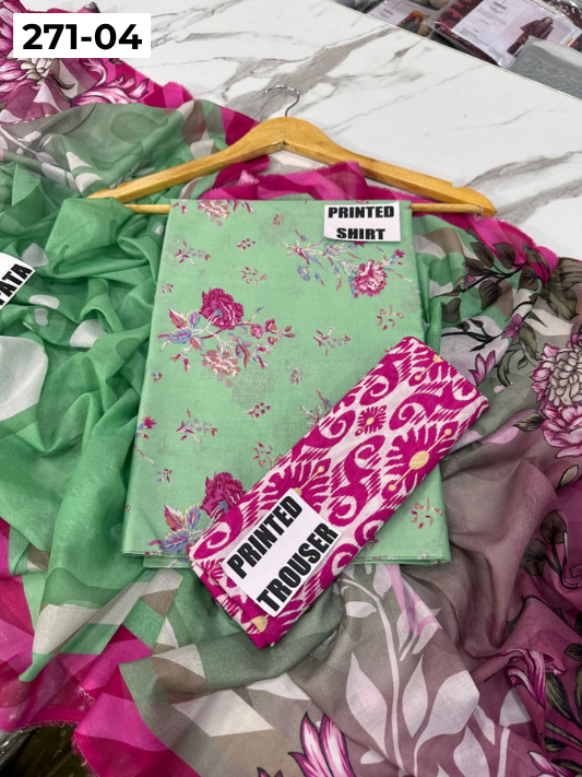 VOL 271 | DS 04 | Sana safinaz | DIGITAL PRINTED 3PC LAWN SHIRT, PRINTED TROUSER, PRINTED VOIL DUPATTA