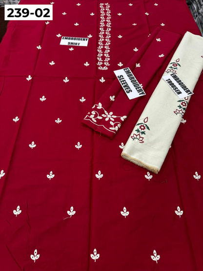 VOL 239 | DS 02 | LAWN EMBROIDERED CO-ORD SET 2PC