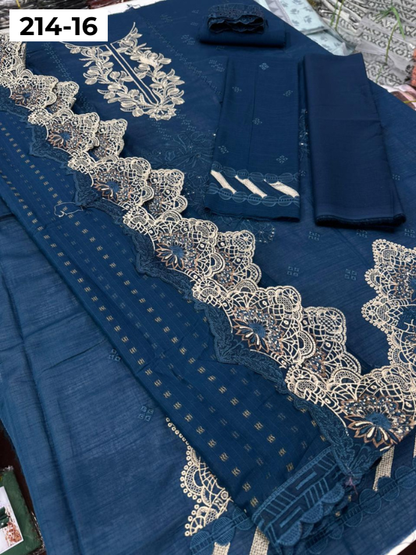 VOL 214 | DS 16 | LAWN LUXURY EMBROIDERED 3PC