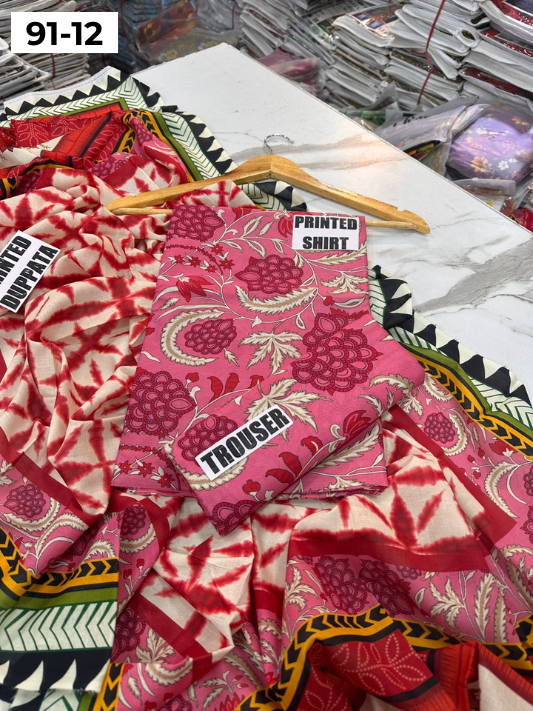 VOL 91 | DS 12 | DIGITAL PRINTED LAWN 3PC LAWN DUPATTA