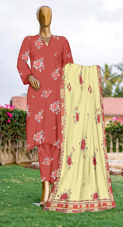 VOL 138 | DS 30 | DIGITAL PRINTED LAWN 3PC VOIL LAWN DUPATTA