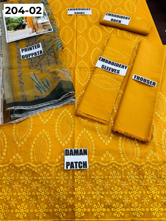 Vol 204 | DS 02 | LAWN EMBROIDERED THREE PIECE COLLECTION