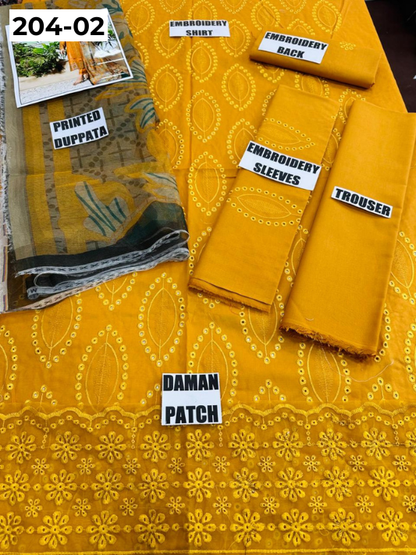 Vol 204 | DS 02 | LAWN EMBROIDERED THREE PIECE COLLECTION