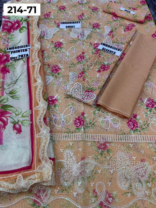 VOL 214 | DS 71 | LAWN LUXURY EMBROIDERED 3PC
