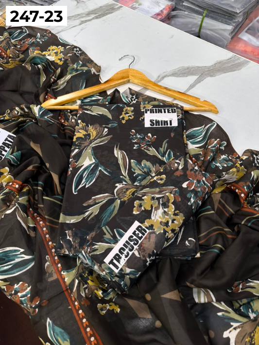 VOL 247 | DS 23 | DIGITAL PRINTED LAWN THREE PIECES VOIL LAWN DUPATTA