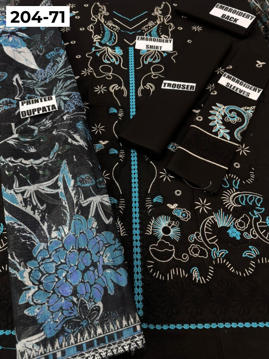 Vol 204 | DS 71 | LAWN EMBROIDERED THREE PIECE COLLECTION