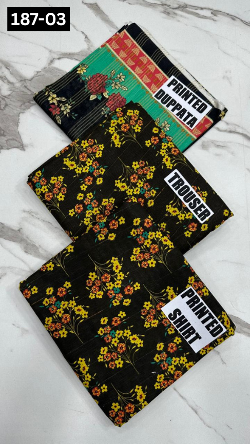 VOL 187 | DS 03 | DIGITAL PRINTED KHADDAR 3PC KHADDAR DUPATTA