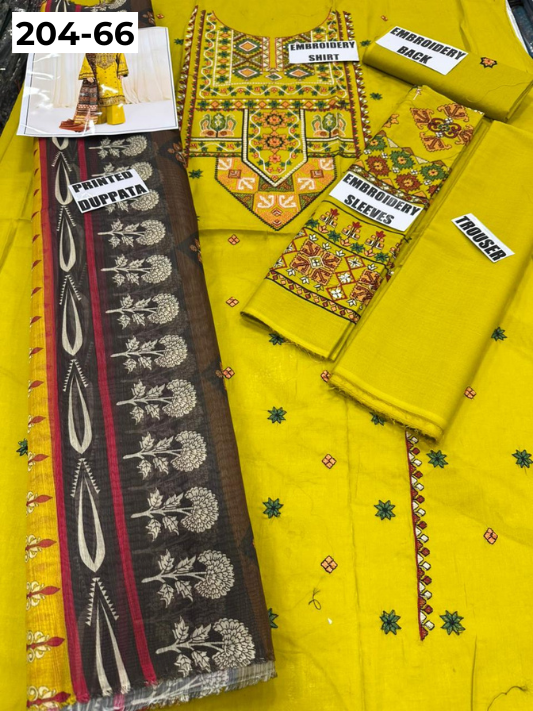 Vol 204 | DS 66 | LAWN EMBROIDERED THREE PIECE COLLECTION