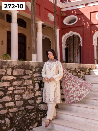VOL 279 | 10 | ZAIB BY SHANAYA | DIGITAL PRINTED 3PC STONE LINEN SUIT | PRINTED SHIRT, TROUSER & DUPATTA