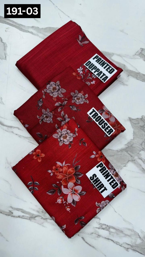 VOL 191 | DS 03 | DIGITAL PRINTED DHANAK 3PC DHANAK DUPATTA