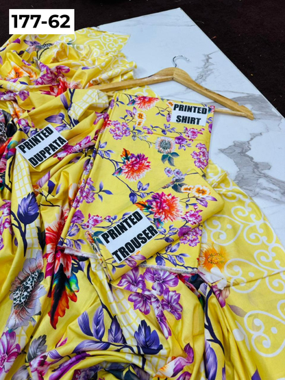 VOL 177 | DS 62 | DIGITAL PRINTED LINEN 3PC LINEN DUPATTA