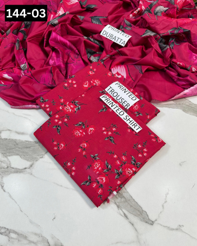 VOL 144 | DS 03 | DIGITAL PRINTED LAWN 3PC VOIL LAWN DUPATTA